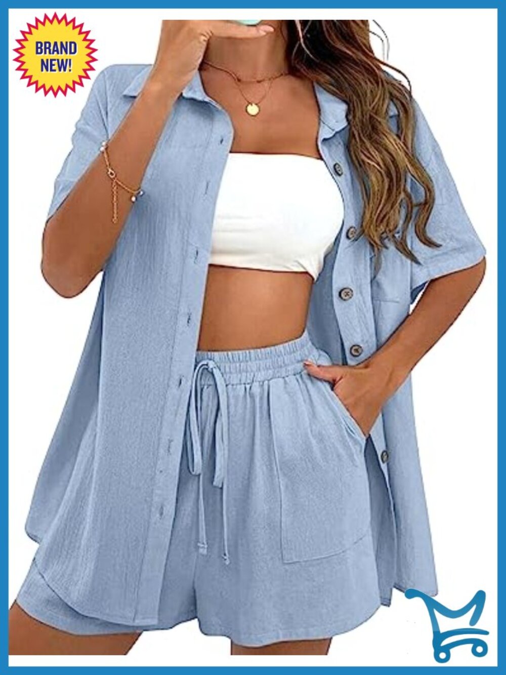 Cotton Linen Short Sets 2 Piece Lounge Beach Vacation Outfits